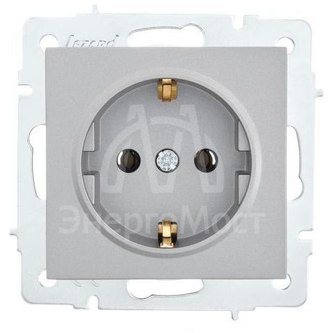 Розетка 1-м СП Vesna с заземл. ПБТ механизм платина LEZARD 742-3588-122B