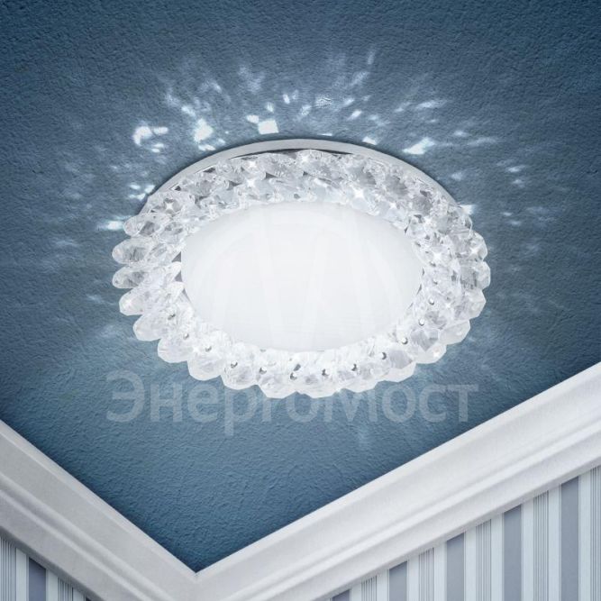 Светильник DK84 CH/WH 13Вт GX53 220В точечный хром./прозр. 40/720 ЭРА Б0020573