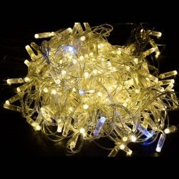 Гирлянда &amp;quot;Нить&amp;quot; 10м 100LED тепл. бел. IP44 провод прозр. 230В мерцание транзит IEK LGDU121-1-100-10-T-S-44