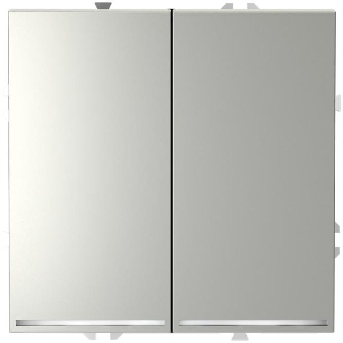 Выключатель 2-кл. СП S70 10А с подсветкой механизм сталь Voltum VLS020205