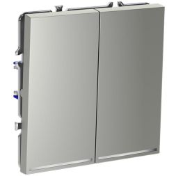 Выключатель 2-кл. СП S70 10А с подсветкой механизм сталь Voltum VLS020205