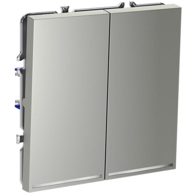 Выключатель 2-кл. СП S70 10А с подсветкой механизм сталь Voltum VLS020205