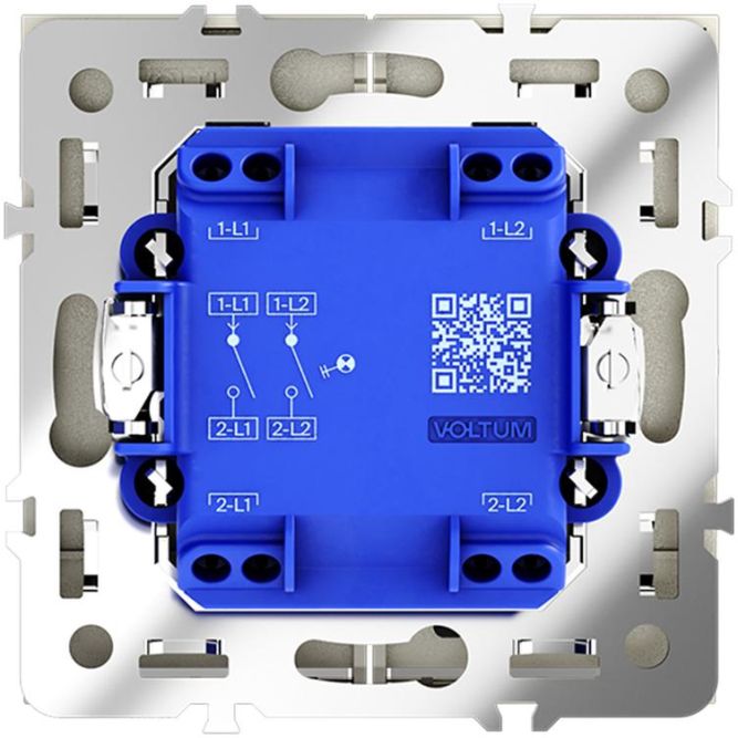 Выключатель 2-кл. СП S70 10А с подсветкой механизм сталь Voltum VLS020205