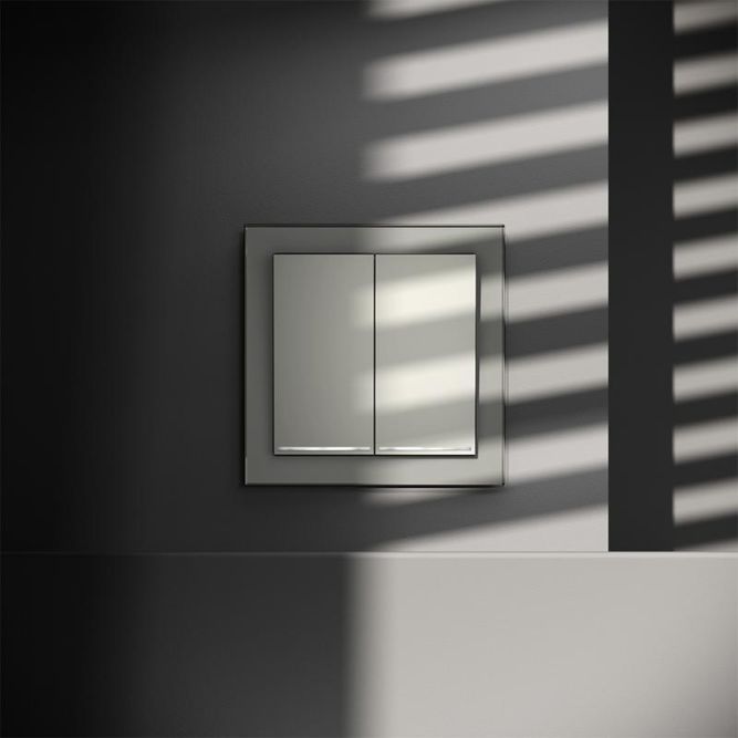 Выключатель 2-кл. СП S70 10А с подсветкой механизм сталь Voltum VLS020205