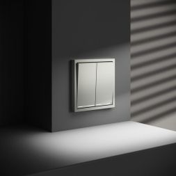 Выключатель 2-кл. СП S70 10А с подсветкой механизм сталь Voltum VLS020205