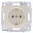 Розетка 1-м СП Vesna с заземл. ПБТ механизм жемчуж./бел. перламутр LEZARD 742-3088-122B