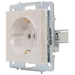Розетка 1-м СП Vesna с заземл. ПБТ механизм жемчуж./бел. перламутр LEZARD 742-3088-122B