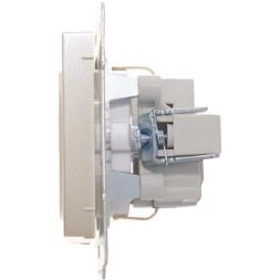 Розетка 1-м СП Vesna с заземл. ПБТ механизм жемчуж./бел. перламутр LEZARD 742-3088-122B