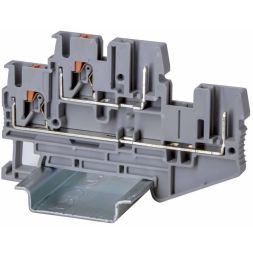 Клемма двухуровневая проходная под вставной штекер зажим push-in; 4 точки подключения; 2.5кв.мм сер. DKC VPRTT-2.5-2P