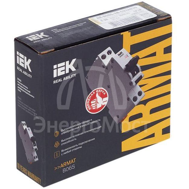 Выключатель автоматический дифференциального тока 1P+NP C32 30мА тип A (18мм) АВДТ B06S ARMAT IEK AR-B06S-1N-C32A030