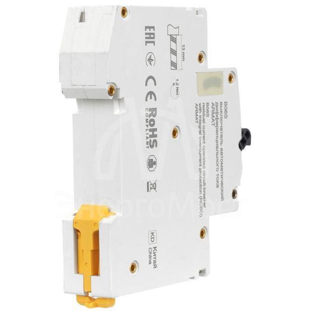 Выключатель автоматический дифференциального тока 1P+NP C32 30мА тип A (18мм) АВДТ B06S ARMAT IEK AR-B06S-1N-C32A030