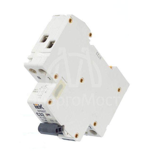 Выключатель автоматический дифференциального тока 1P+NP C32 30мА тип A (18мм) АВДТ B06S ARMAT IEK AR-B06S-1N-C32A030