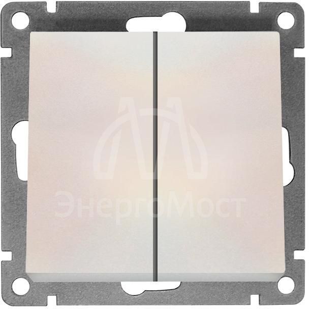 Выключатель 2-кл. СП Афина 10А IP20 механизм жемчуг Universal A0023-OBr