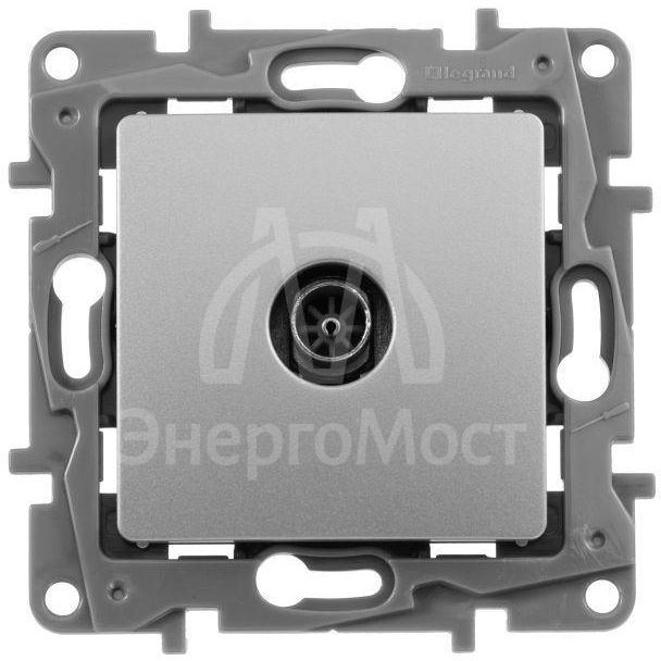 Розетка телевизионная TV СП Etika 2дБ 0-2400МГц с топологией &amp;quot;звезда&amp;quot; механизм алюм. Leg 672451