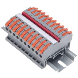 Клемма строительно-монтажная СМК проходная 222-421D 1п 0.08-4кв.мм с креплением на DIN-рейку сер. (уп.5шт) Rexant 07-6263-1-05