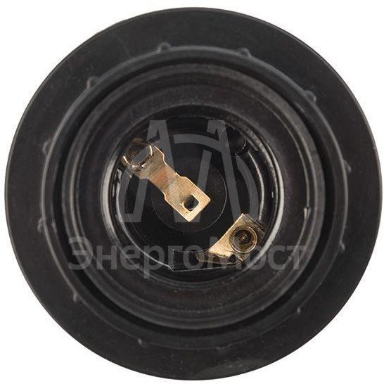 Патрон E27 карболитовый с кольцом черн. с этикеткой Rexant 11-8816