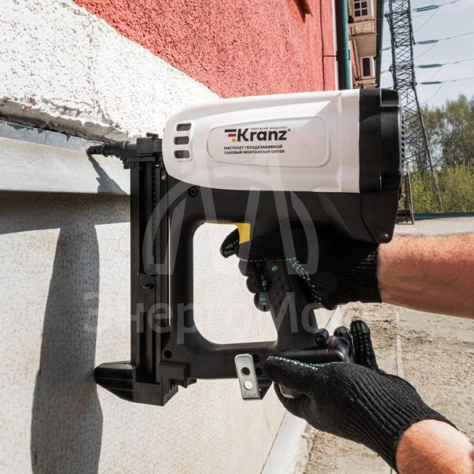 Пистолет гвоздезабивной газовый монтажный GN100 100Дж длина гвоздей 15-40мм d2.7-3мм KRANZ KR-16-1655