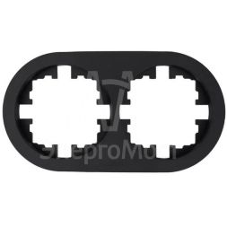 Рамка 2-м OSEN горизонт. круглая черн. бархат LEZARD 744-4200-147