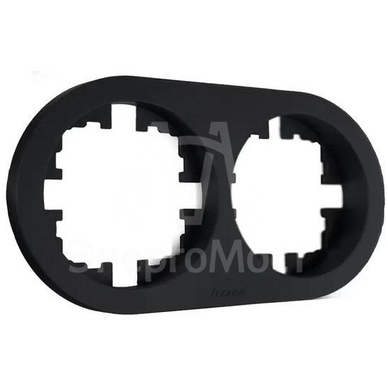 Рамка 2-м OSEN горизонт. круглая черн. бархат LEZARD 744-4200-147