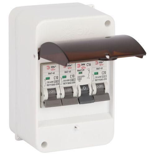 Корпус навесной SIMPLE КМПн 1/4 IP30 пластик.; прозр. крышка; бел. Эра Б0069239