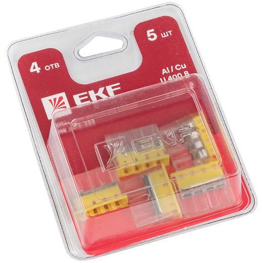 Клемма СМК 2273-244 (с пастой) 4 отверстия 0.5-2.5кв.мм блист. (уп.5шт) PROxima EKF plc-smk-2273-244b