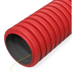 Труба гофрированная двустенная ПНД гибкая d40мм с протяжкой SN29 450 красн. (уп.50м) Промрукав PR15.0253