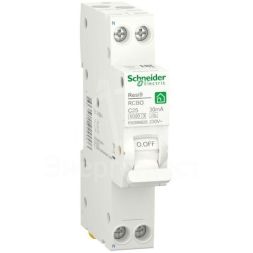 Выключатель автоматический дифференциального тока (ДИФ) RESI9 1P+N С 25А 6000А 30мА 18мм тип A SchE R9D88625