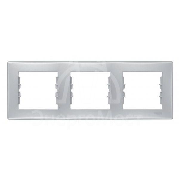 Рамка 3-м Sedna горизонт. алюм. SchE SDN5800560