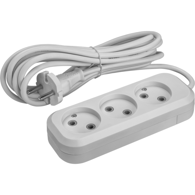 Удлинитель 3х2м без заземл. 10А IP20 90 507 OPE-S-03-200-X-2x1 бел. ОНЛАЙТ 90507