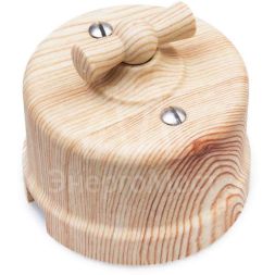 Выключатель поворотный 2-кл. ОП Лизетта 10А IP20 ретро 4 полож. ABS-пластик карельская сосна Bironi B1-202-13