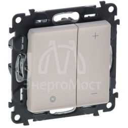 Механизм светорегулятора кнопочный универсальный Valena Life 400Вт без нейтрали с лиц. панелью сл. кость Leg 752562