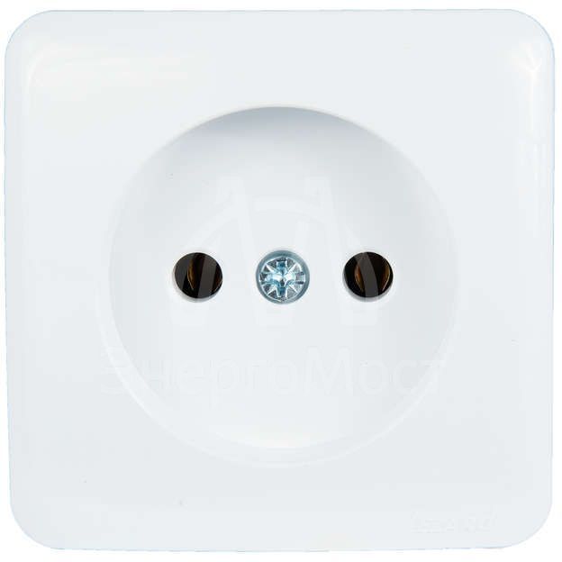 Розетка 1-м ОП VIOLA без заземл. бел. LEZARD 751-0200-121