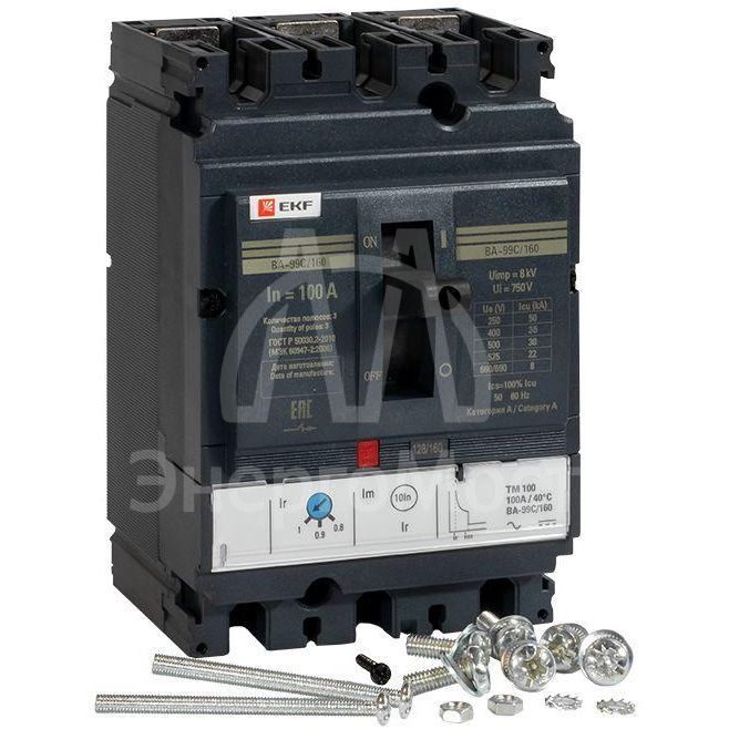 Выключатель автоматический 3п 160/100А 36кА ВА-99C Compact NS PROxima EKF mccb99C-160-100
