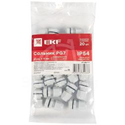 Сальник PG7 IP54 d отв. 13мм/d провод. 3-6.5мм PROxima EKF plc-pg-7-r
