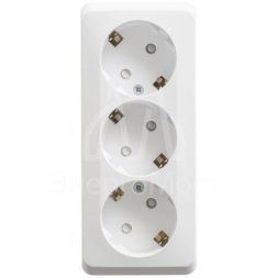 Розетка 3-м ОП Этюд 16А 250В защ. шторки с заземл. бел. SchE PA16-012B