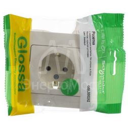 Розетка 1-м СП Glossa 16А с заземл. в сборе беж. SchE GSL000242