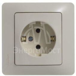 Розетка 1-м СП Glossa 16А с заземл. в сборе беж. SchE GSL000242