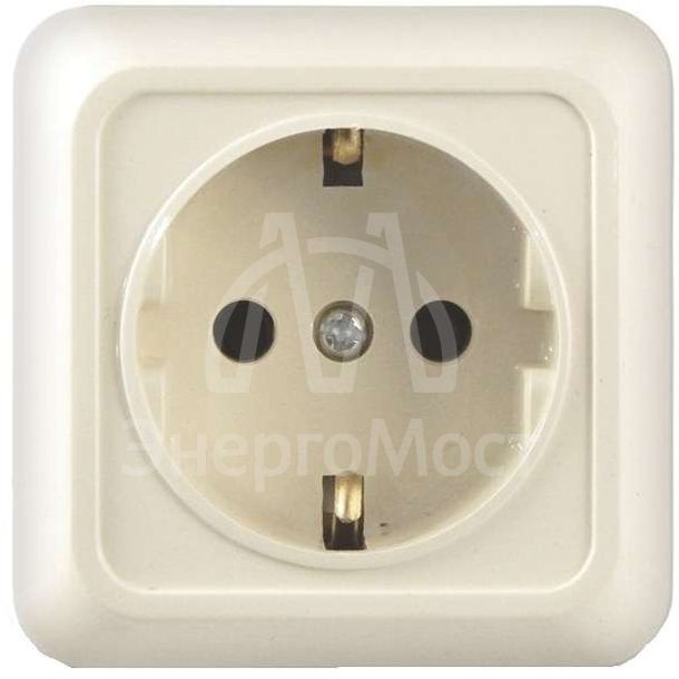 Розетка 1-м ОП Олимп 16А с заземл. сл. кость UNIVersal Б-О0028