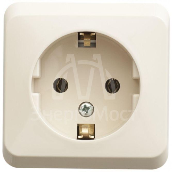 Розетка 1-м ОП Этюд 16А с заземл. крем. SchE PA16-003K