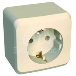 Розетка 1-м ОП Этюд 16А с заземл. крем. SchE PA16-003K