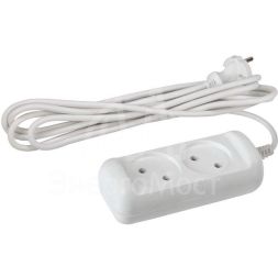 Удлинитель UX(6)-2-5m 2х5м без зазeмл. ПВС 2х0.75 ЭРА Б0028348