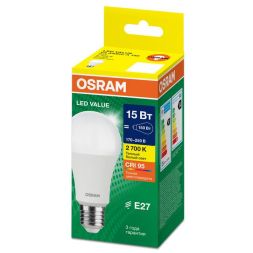 Лампа светодиодная LED G4 Value LVCLA150 15W/927 CRI95 15Вт 2700К 1500лм грушевидная матов. E27 170-250В OSRAM 4058075579095