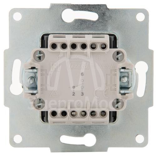 Механизм выключателя проходного 1-кл. 1п СП Karina 10А IP20 жемчуж./бел. перламутр LEZARD 707-3088-105