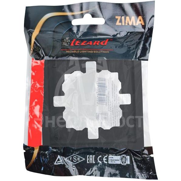 Рамка 1-мест. горизонт. ZIMA черн. бархат LEZARD 704-4200-146