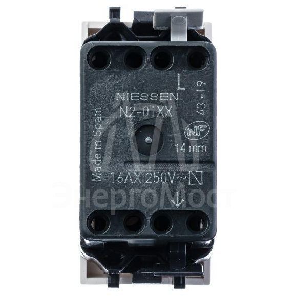 Механизм выключателя 1-кл. 1п 1мод. СП Zenit 16А IP20 с клавишей альп. бел. ABB 2CLA210100N1101