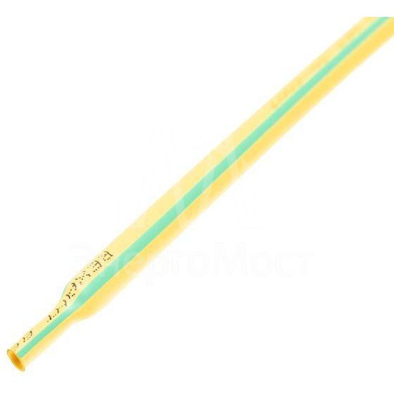 Трубка термоусадочная 6.0/3.0 1м желт./зел. Rexant 20-6007