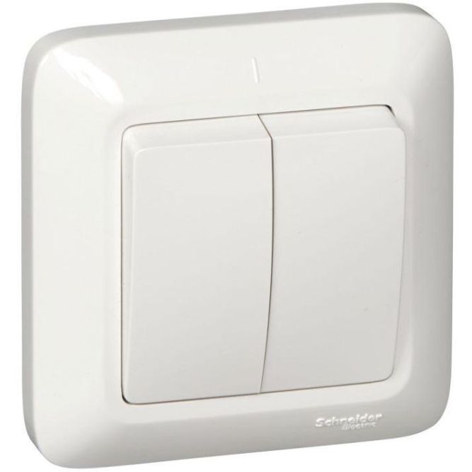 Выключатель 2-кл. СП Прима 6А IP20 250В бел. (опт. упак.) SchE S56-043-B