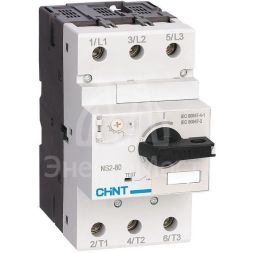 Выключатель автоматический для защиты двигателя 20-25А NS2-80 с поворотн. ручкой (R) CHINT 279720
