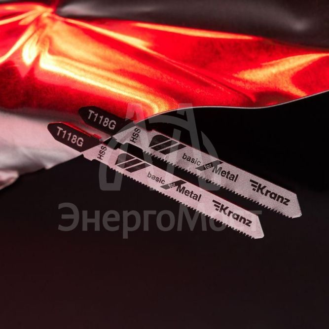 Пилка для электролобзика по металлу T118G 76мм 25 зубьев на дюйм 0.9-1.2мм (уп.2шт) Kranz KR-92-0315