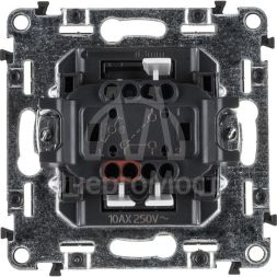 Механизм переключателя 1-кл. СП Valena Allure 10А IP20 250В 10AX с лиц. панелью безвинт. зажимы сл. кость Leg 752806